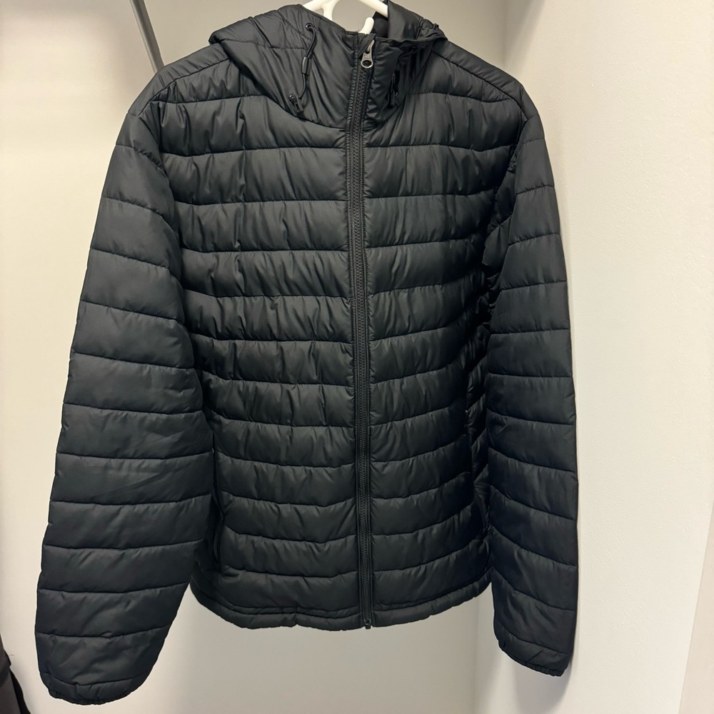 Columbia Men's Powder Lite Hooded Jacket size large black great condition puffer